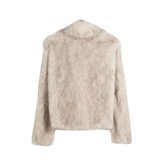 HOODED FAUX FUR JACKET