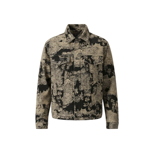 BEIGE DENIM JACQUARD JACKET