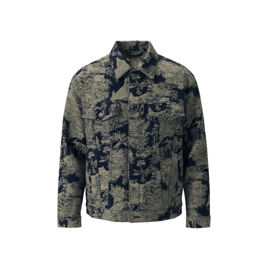 BLUE DENIM JACQUARD JACKET