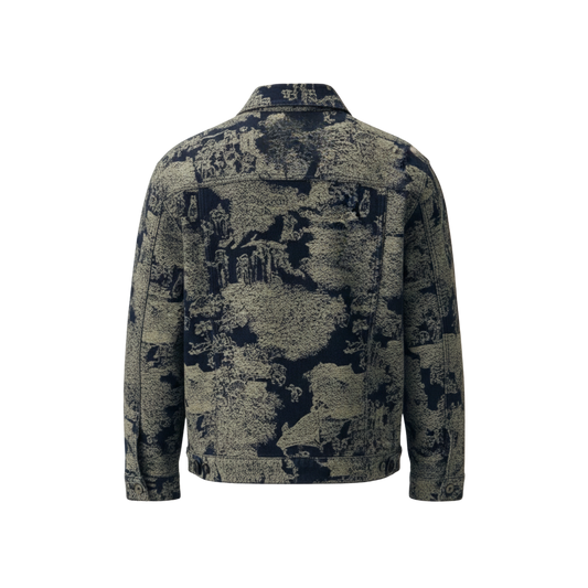 BLUE DENIM JACQUARD JACKET