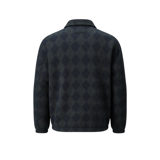 DIAMOND PATTERN DENIM JACQUARD JACKET