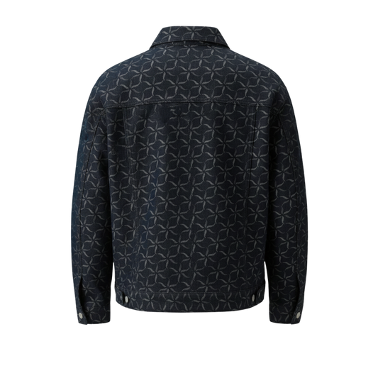 GEOMETRICAL DENIM JACQUARD JACKET